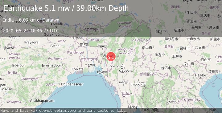 Map of MYANMAR-INDIA BORDER REGION