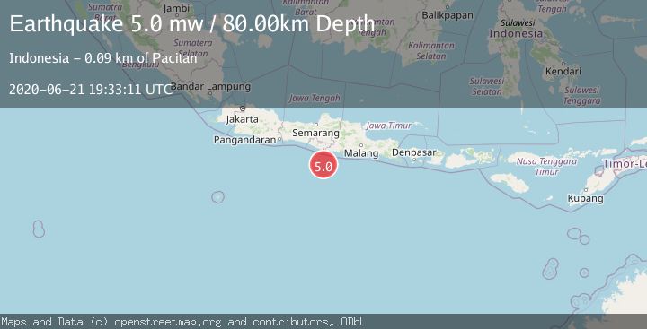 Map of JAVA, INDONESIA