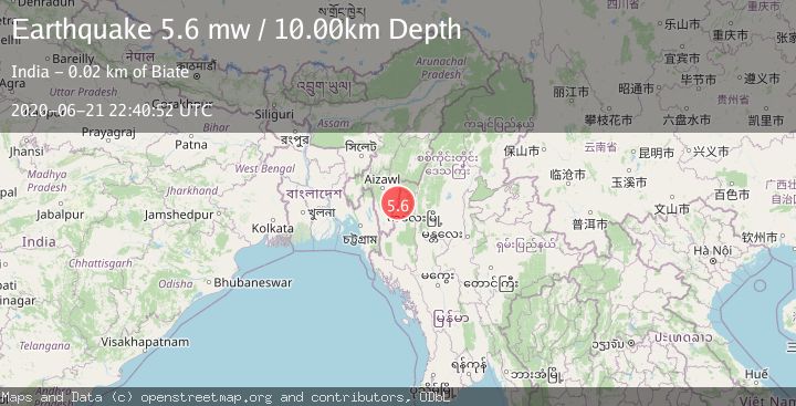 Map of MYANMAR-INDIA BORDER REGION