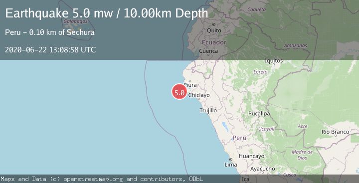Map of NEAR COAST OF NORTHERN PERU