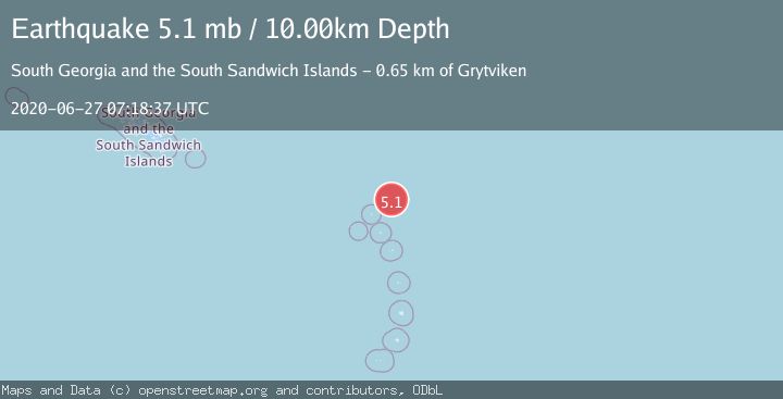 Map of SOUTH SANDWICH ISLANDS REGION
