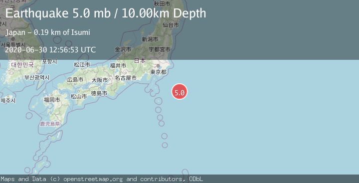 Map of OFF EAST COAST OF HONSHU, JAPAN