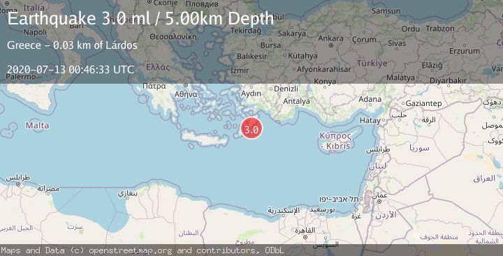 Map of DODECANESE ISLANDS, GREECE