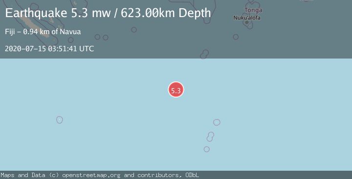 Map of SOUTH OF FIJI ISLANDS