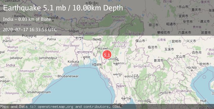 Map of MYANMAR-INDIA BORDER REGION