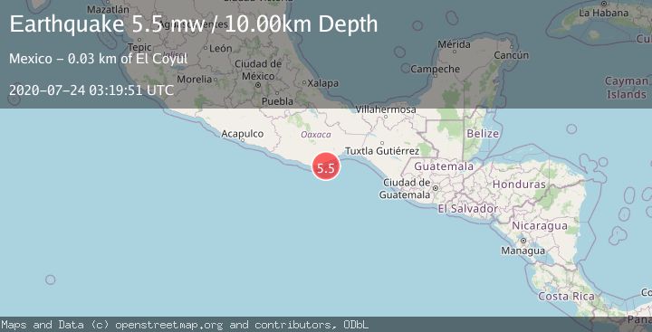 Map of OFFSHORE OAXACA, MEXICO