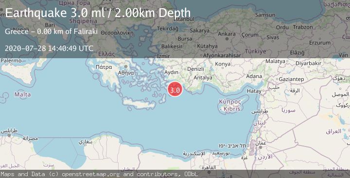Map of DODECANESE IS.-TURKEY BORDER REG