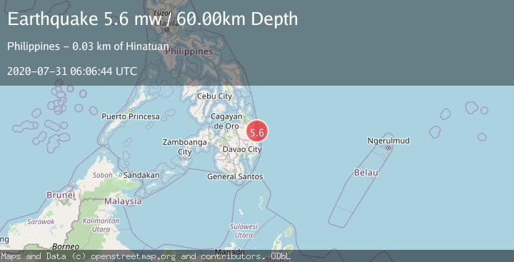Map of MINDANAO, PHILIPPINES