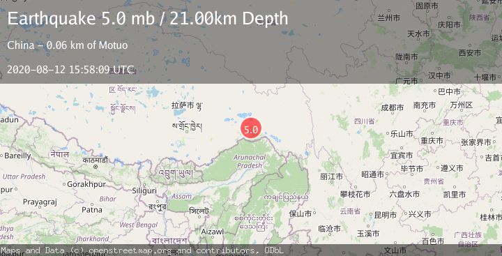 Map of EASTERN XIZANG-INDIA BORDER REG.