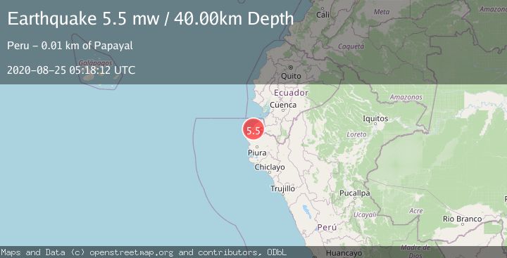 Map of PERU-ECUADOR BORDER REGION
