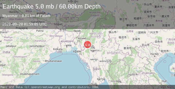 Map of MYANMAR-INDIA BORDER REGION