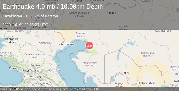 Map of WESTERN KAZAKHSTAN