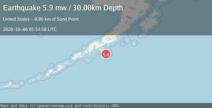 Map of SOUTH OF ALASKA