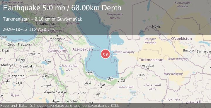 Map of CASPIAN SEA, OFFSHR TURKMENISTAN