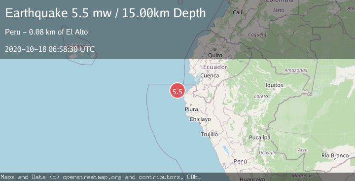 Map of NEAR COAST OF NORTHERN PERU