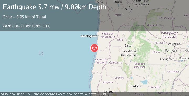 Map of OFF COAST OF ANTOFAGASTA, CHILE