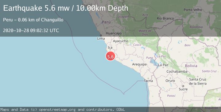 Map of NEAR COAST OF CENTRAL PERU