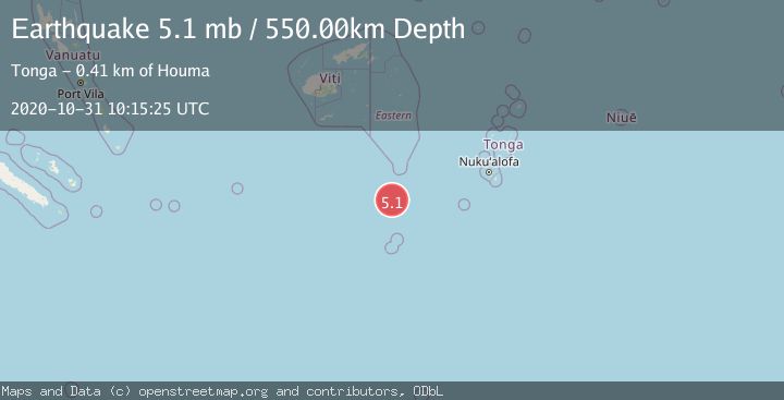 Map of SOUTH OF FIJI ISLANDS