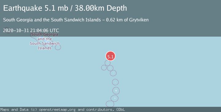 Map of SOUTH SANDWICH ISLANDS REGION