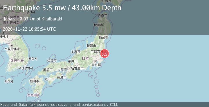 Map of NEAR EAST COAST OF HONSHU, JAPAN
