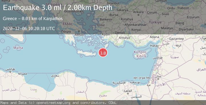 Map of DODECANESE ISLANDS, GREECE
