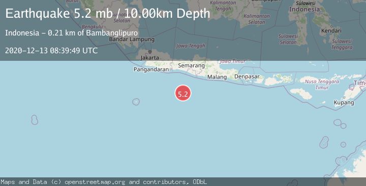 Map of SOUTH OF JAVA, INDONESIA