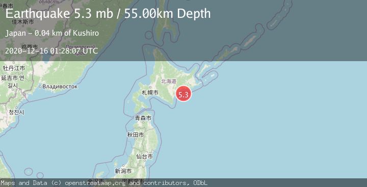 Map of HOKKAIDO, JAPAN REGION