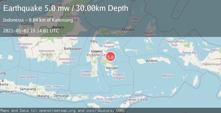 Map of SULAWESI, INDONESIA