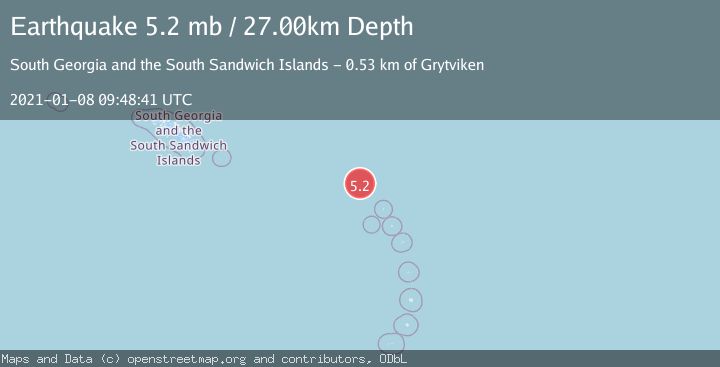 Map of SOUTH SANDWICH ISLANDS REGION