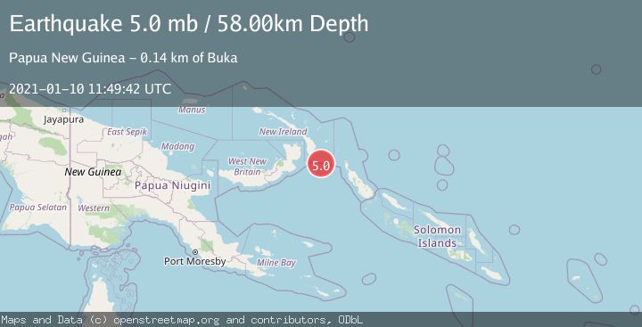 Map of NEW IRELAND REGION, P.N.G.