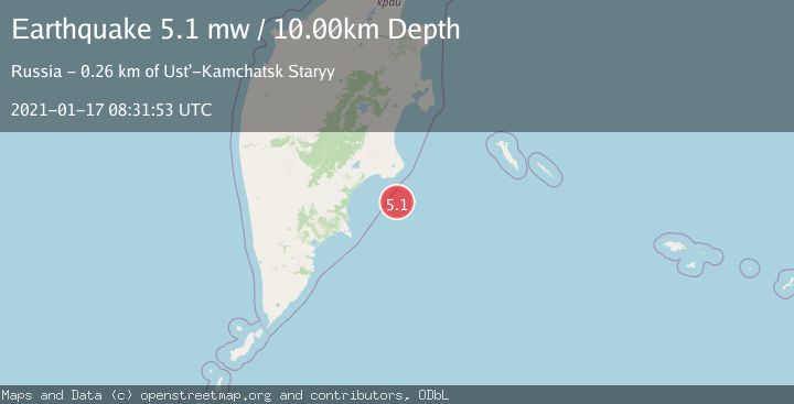 Map of OFF EAST COAST OF KAMCHATKA