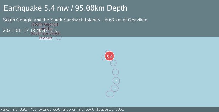 Map of SOUTH SANDWICH ISLANDS REGION