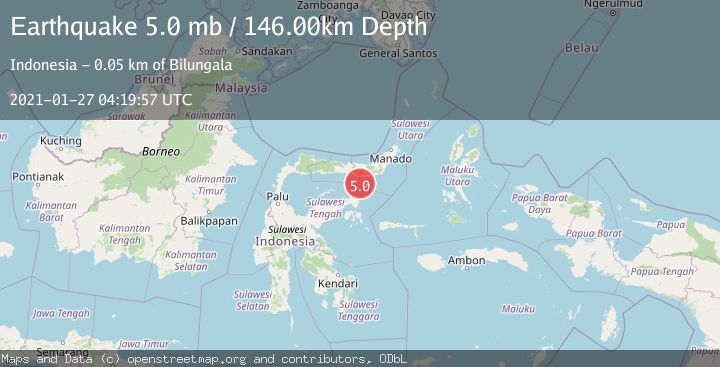Map of MINAHASA, SULAWESI, INDONESIA