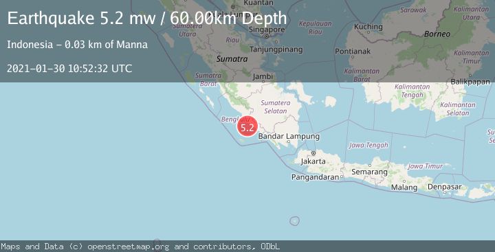 Map of SOUTHERN SUMATRA, INDONESIA