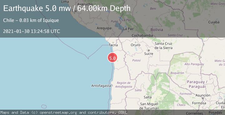 Map of OFFSHORE TARAPACA, CHILE