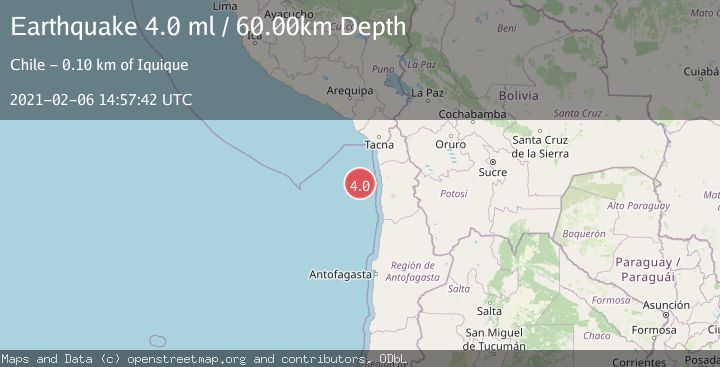 Map of OFF COAST OF TARAPACA, CHILE