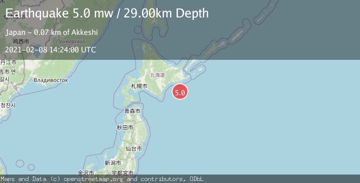 Map of HOKKAIDO, JAPAN REGION