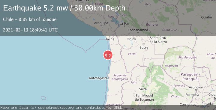 Map of OFFSHORE TARAPACA, CHILE