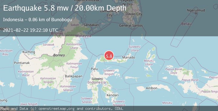 Map of MINAHASA, SULAWESI, INDONESIA