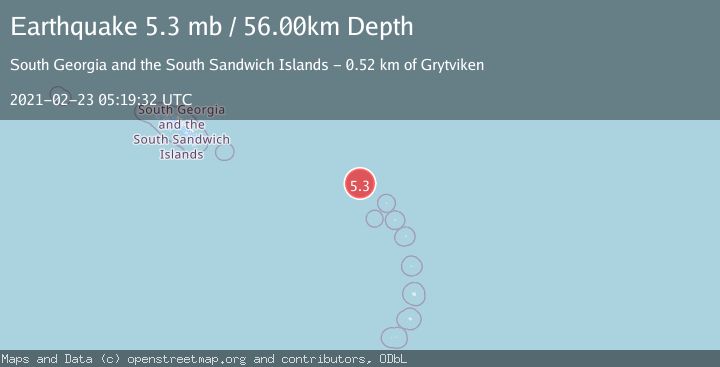 Map of SOUTH SANDWICH ISLANDS REGION