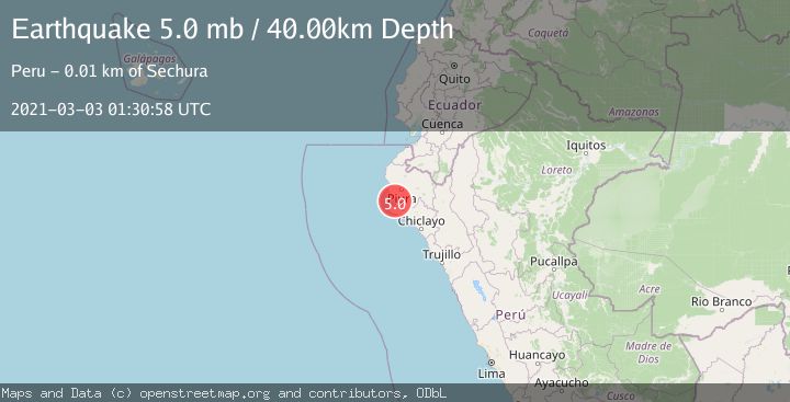 Map of NEAR COAST OF NORTHERN PERU