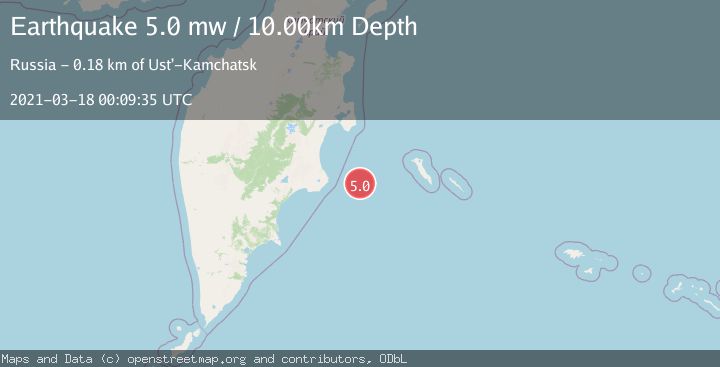 Map of OFF EAST COAST OF KAMCHATKA