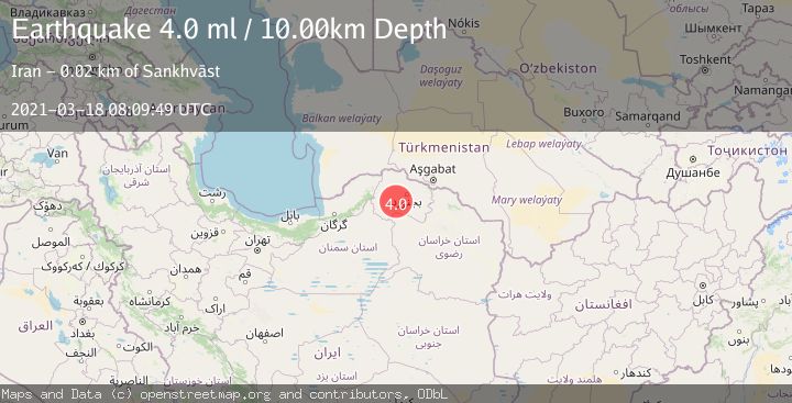 Map of NORTHEASTERN IRAN