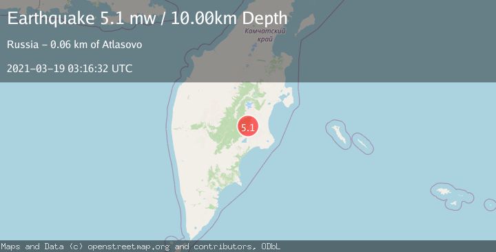 Map of KAMCHATKA PENINSULA, RUSSIA