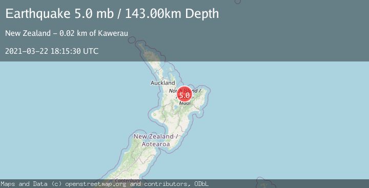 Map of NORTH ISLAND OF NEW ZEALAND