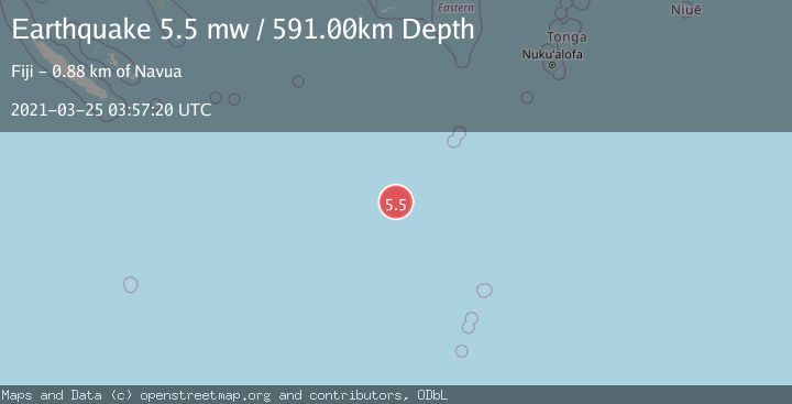 Map of SOUTH OF FIJI ISLANDS