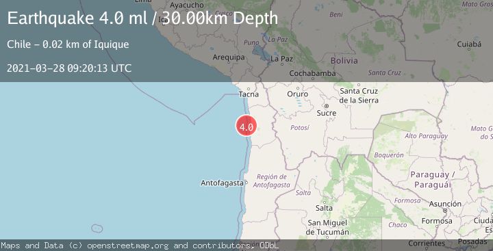 Map of OFFSHORE TARAPACA, CHILE