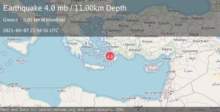 Map of DODECANESE IS.-TURKEY BORDER REG