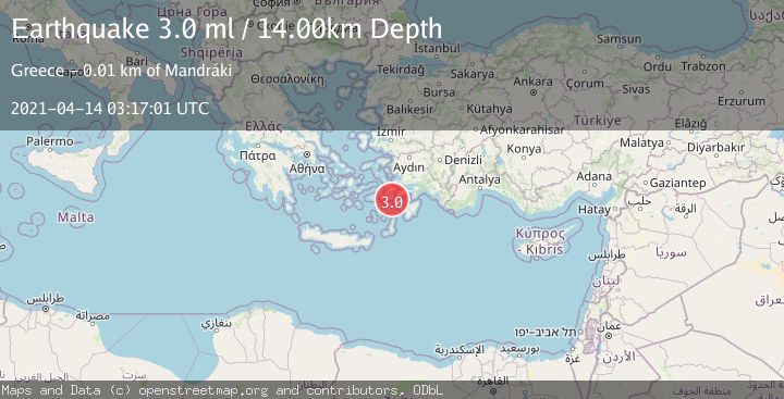 Map of DODECANESE IS.-TURKEY BORDER REG