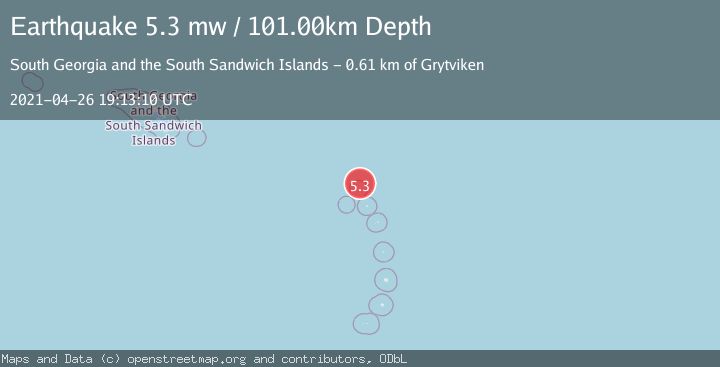 Map of SOUTH SANDWICH ISLANDS REGION